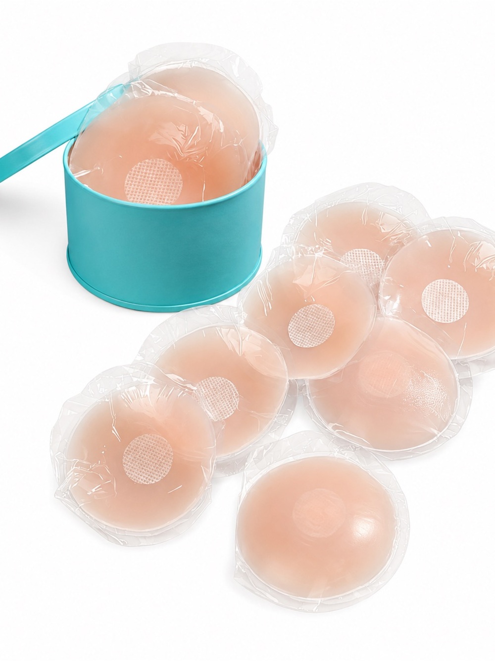 Peach Silicone Nipple Covers - Reusable Adhesive Pasties (12 Pack) New with box - Picture 2 of 5